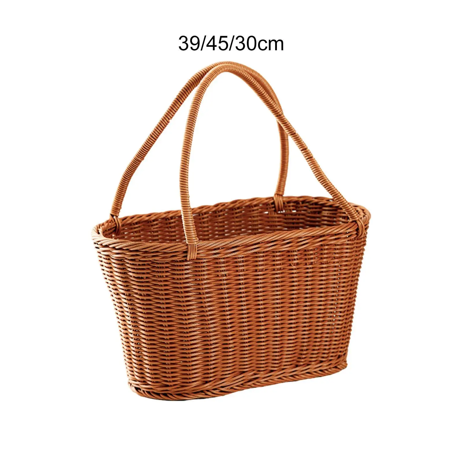 Woven Basket with Handles Utility Multifunctional Shopping Basket Storage Bag for Fruit Sundries Daily Necessities Snack Cabinet