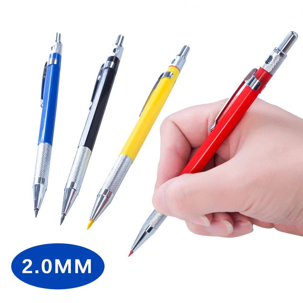 2,0 mm Metall-Druckbleistift für Kunstzeichnungen und Design, HB Automatikbleistift mit niedrigem Schwerpunkt, zum Schreiben, für Studenten, Büro und Schule – Detail 2