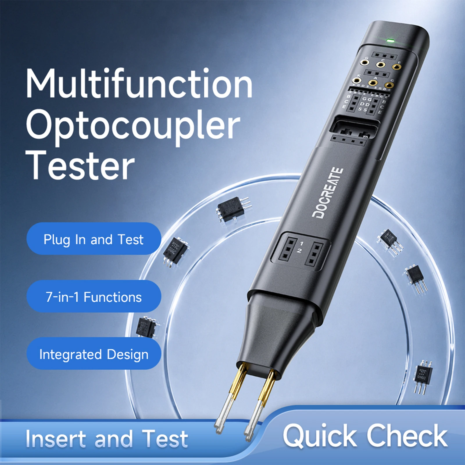 MO-81 Multifunctional Optocoupler Tester Rechargeable Electronic Repair Tool For Transistors NMOS/PMOS Devices Triac TL431 Diode