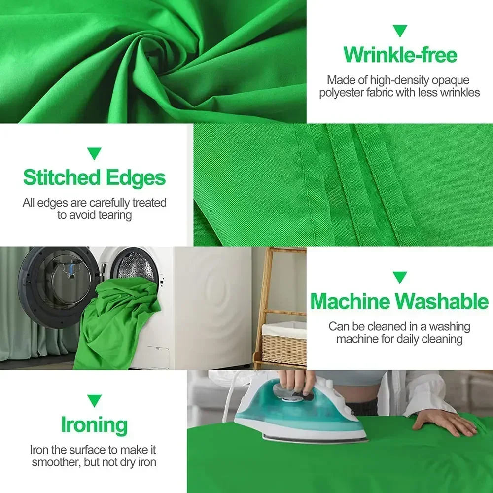 200X300cm Backdrop Cloth Green Color Cotton Textile Muslin Photo Backgrounds Studio Photography Screen Chromakey For Live Video