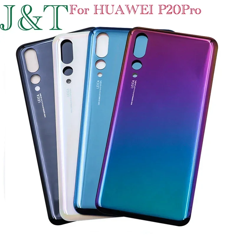 For Huawei P20 Pro Battery Back Cover 3D Glass Panel P20Pro Rear Back Door Battery Housing Case Camera Lens Adhesive Replace