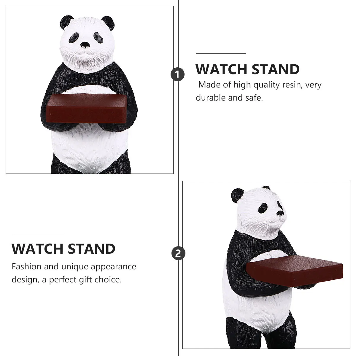 1 Buah Rak Jam Tangan Panda Lucu Premium Resin Tempat Penyimpanan Jam Tangan untuk Dekorasi Kamar Tidur Ruang Tamu Aksesori