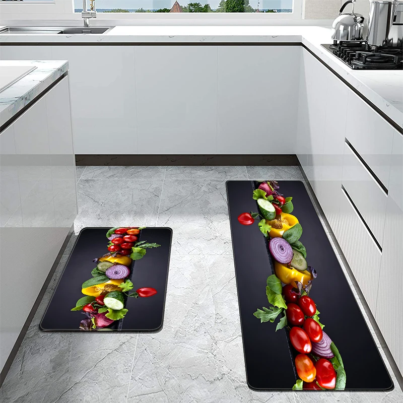 Decorative Kitchen Mats Fruit Art Entrance Doormat Hallwy Cartpet Room Inside Rug Foot Carpets Bath Rugs Floor Non-slip Yoga Mat