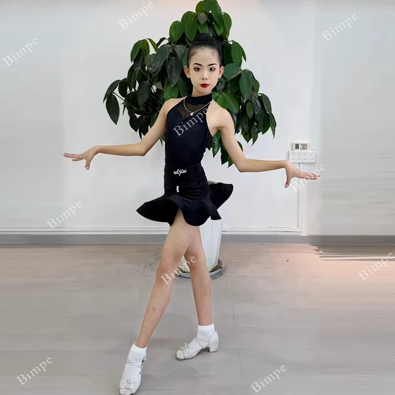 

Детское танцевальное платье для выступлений: танго, сальса, латина, румба, ча-ча-ча, самба, бальные танцы, латинские танцы, тренировочное платье для девочек