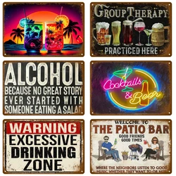Drink Beer Vintage Tin Sign Wall Decor Art For Bar Pub Man Cave Decorative Wine Metal Sign Poster Whiskey Plaque Plates Mural
