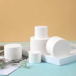Wholesale 3g -80g Plastic Empty Makeup Jar Frosted White Refillable Bottle Cream Jar Mini Cosmetic Container Box Travel Tools