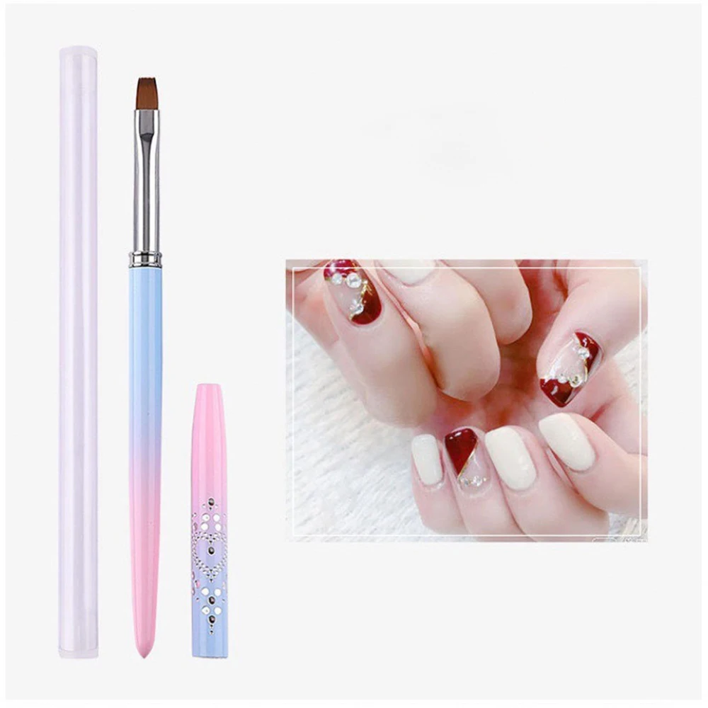 3PCS Set Nail Flat Angled Oval Brush for Manicure DIY Painting Carving Gel Polish Gradient Handle Brushes Nail Art Extensions