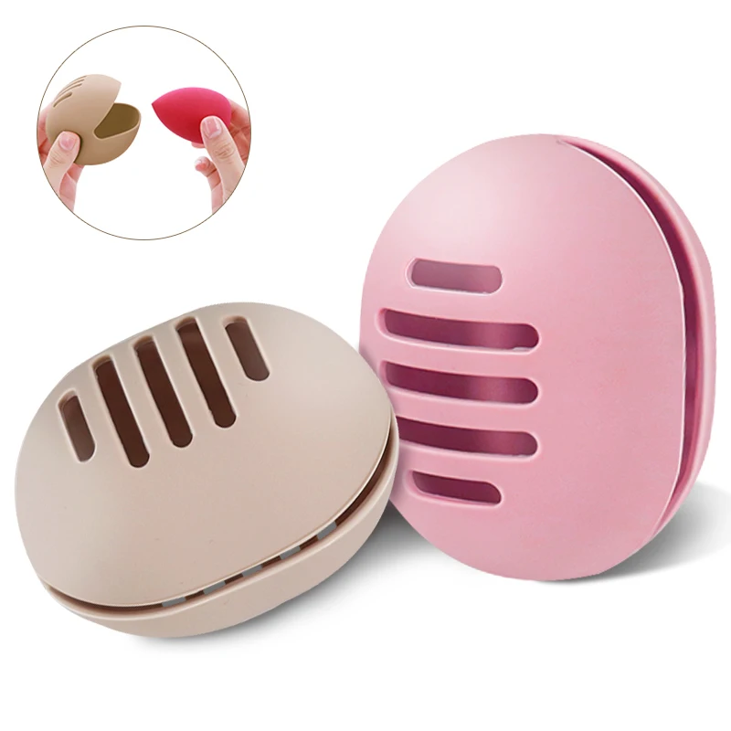 Beauty Egg Silicone Holder Eco-Friendly Silicone Multi-hole Beauty Blender Storage Case Travel Protable Cosmetic Puff Holder Box