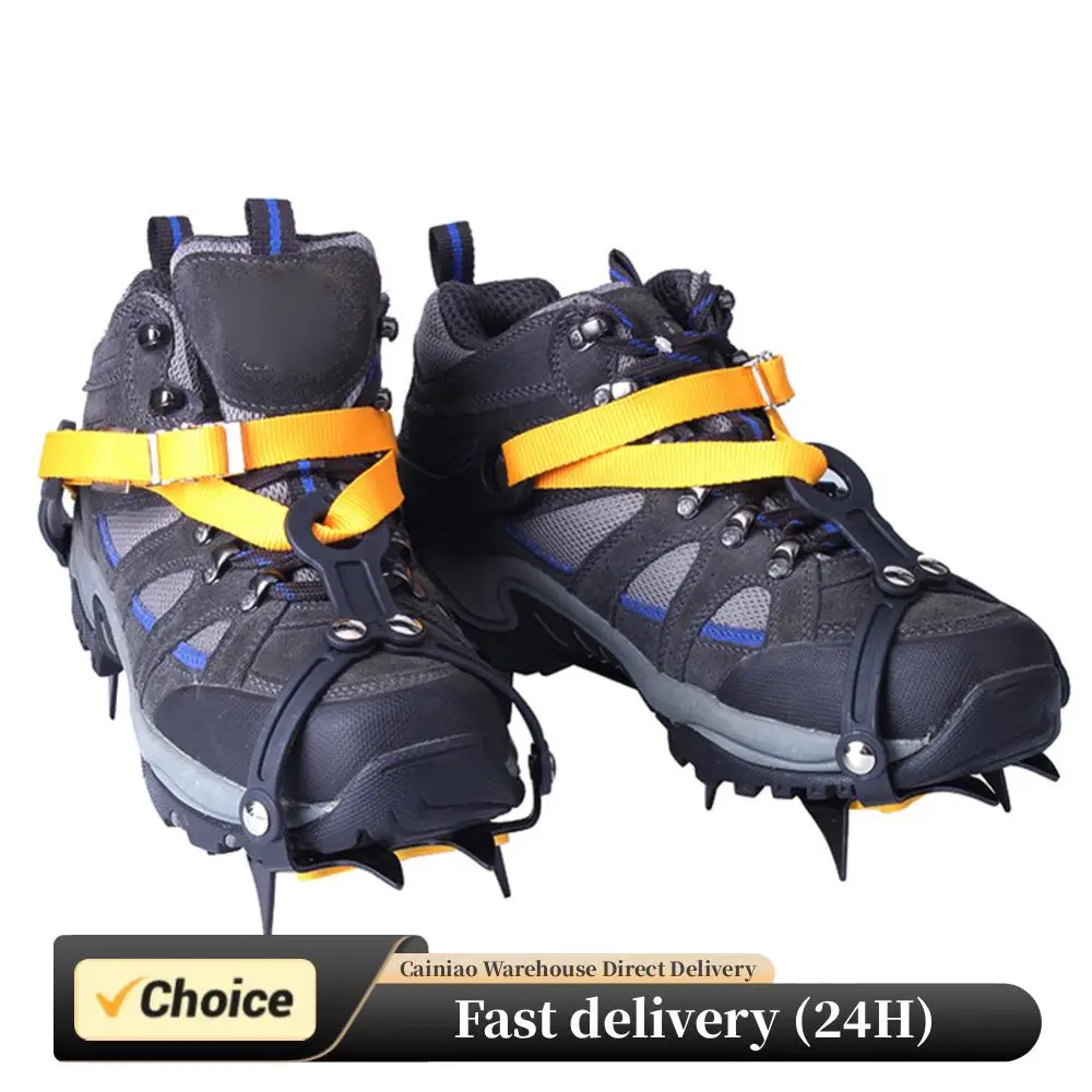 Crampones de 10/19/24 dientes para montañismo, cubierta antideslizante para zapatos, agarre de hielo, garra de esquí, senderismo, escalada, equipo de protección