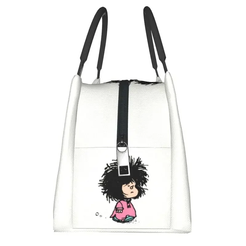 Humor Manga Mafalda Insulated Lunch Bag for School Office Quino Argentina Cartoon Resuable Thermal Cooler Lunch Box Women