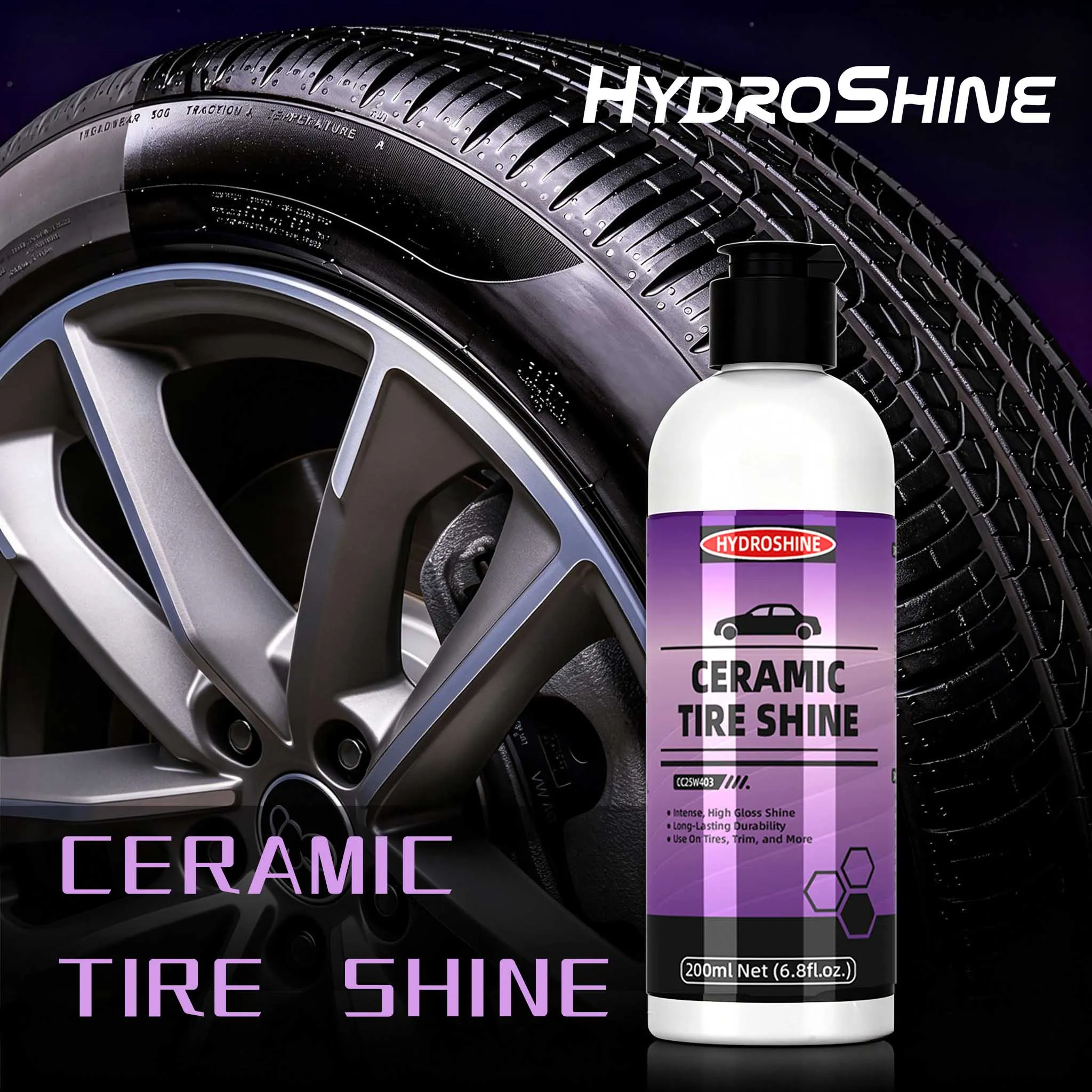 Hydroshine Auto Keramik-Reifenglanz Beschichtung Anti-Aging Politur Langanhaltender Glanz Auto-Aufbereitungs-Reparaturwerkzeug Glanz-Gel