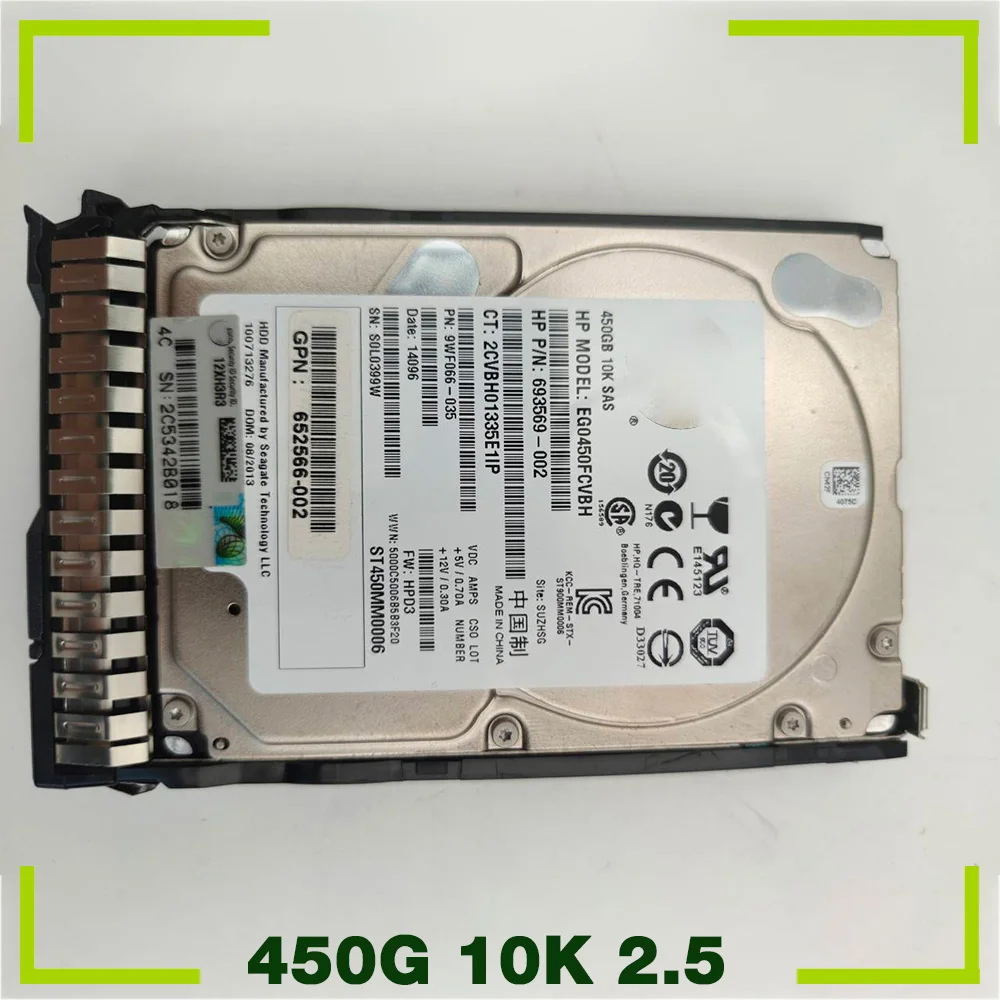 

Для жесткого диска HP EG004500FCVBH 693569-002 652566-002 450G 10K SAS 2,5