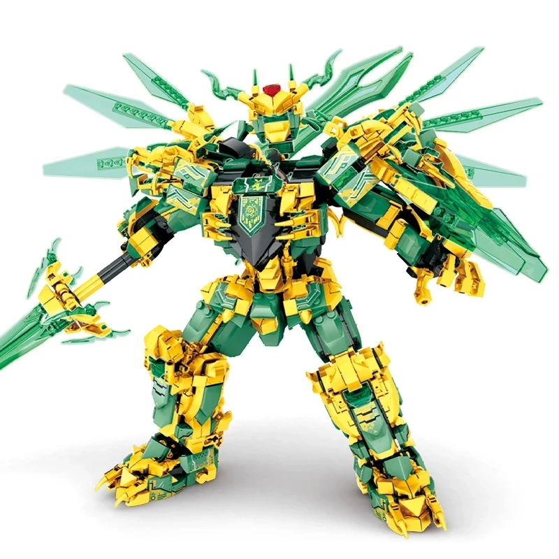 1618pcs Warrior Mechanical Titans Mechas Battle Robot Dragons Season 14 Building Blocks Classic Model Sets Bricks Kids Kits