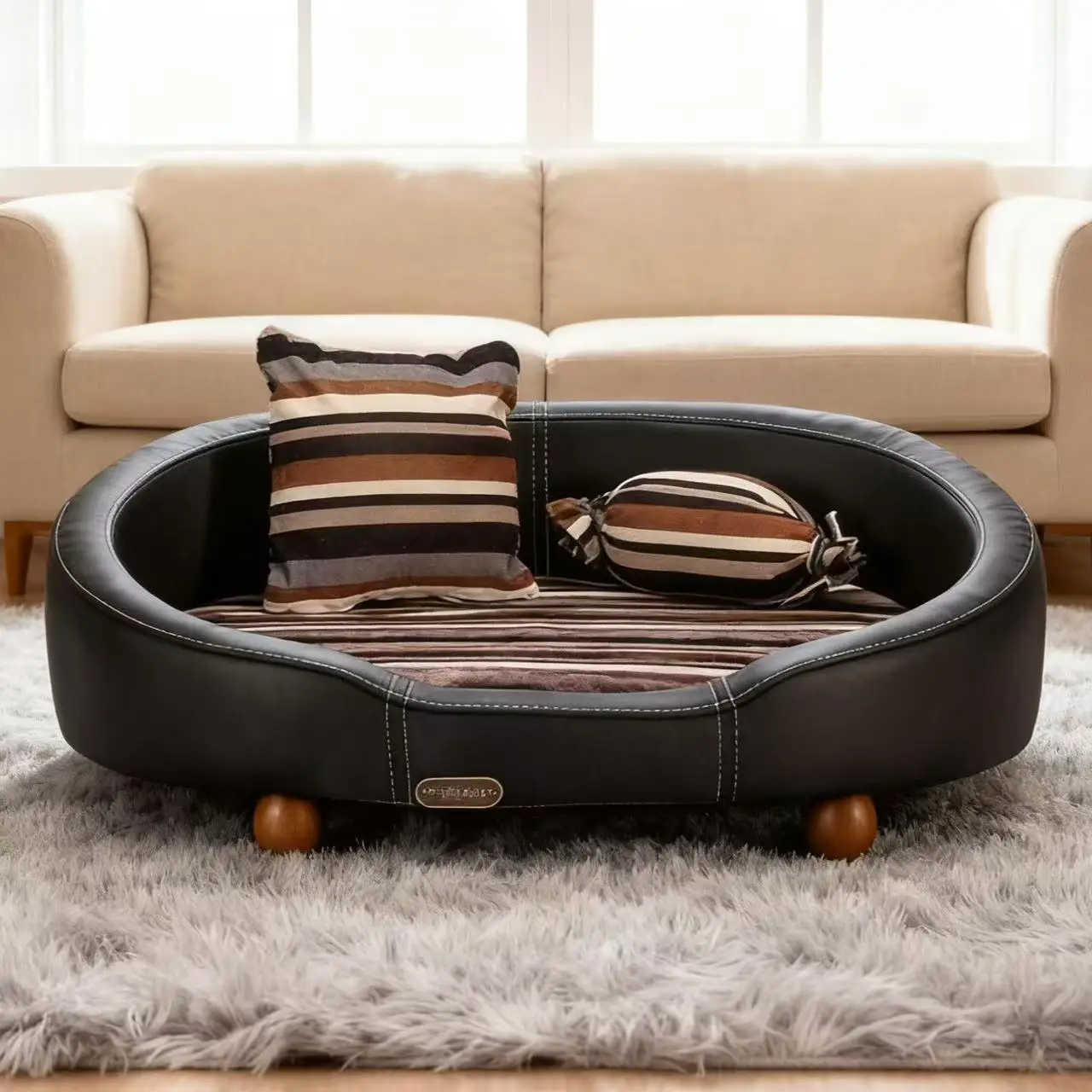 Wholesale Premium Orthopedic Dog Bed S-L | Large Pet Sofa Removable Cover | Luxury Washable Plaid Pattern Breathable Dog Couch