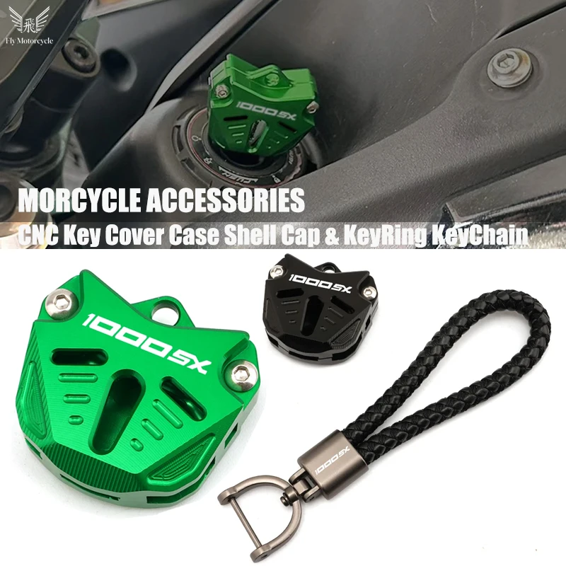 

For Kawasaki Z1000 SX Z1000SX Z1000-SX ninja1000sx Z-1000 Z Motorcycle CNC Key Shell Case Cover & KeyChain Keyring Accessories