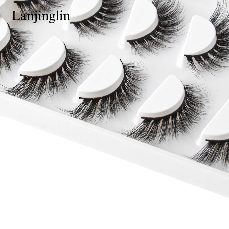 New False Eyelashes 3/5pairs Cat Eyes lash Natural Long Full Strip Lashes Handmade Wispy 3d Mink Faux Cils Extension Makeup Tool