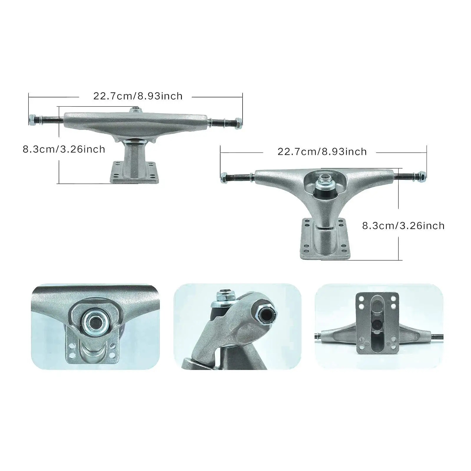 Caminhões de skate profissional leve, kits de partida combo de hardware para skate, ferramenta de skate, acessórios de base de ponte