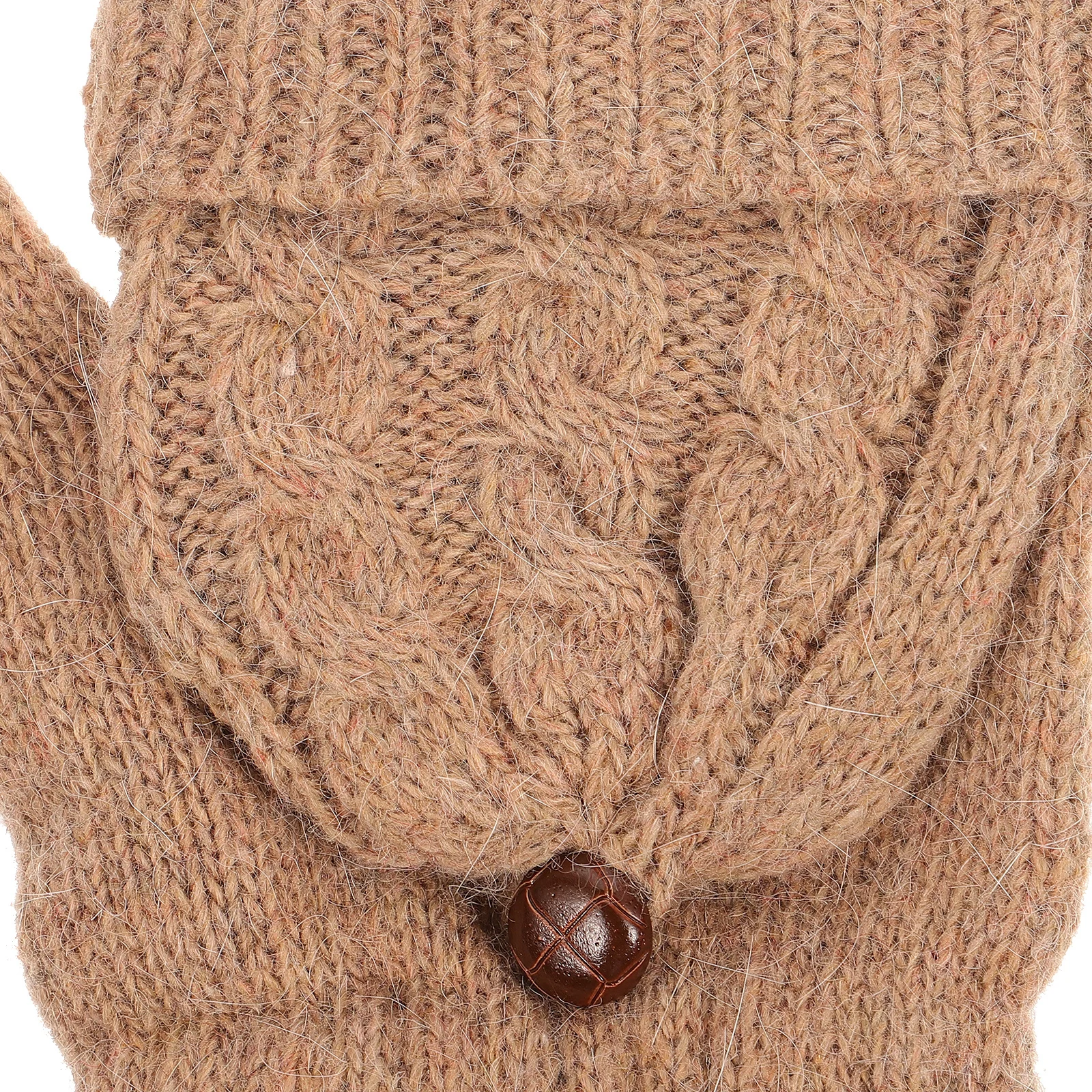 

Women Pink Winter Warm Wool Knitted Semi Finger Gloves Convertible Mitten Cover Portable Fingerless Gloves Winter