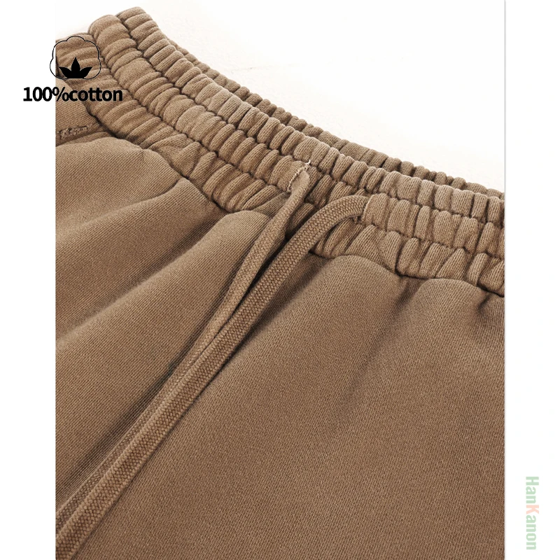 بنطال مستقيم الساق للرجال |   2025 AW وصول جديد مع حاشية متوترة، تصميم بألواح، تأثير متعثر ومغسول للجنسين