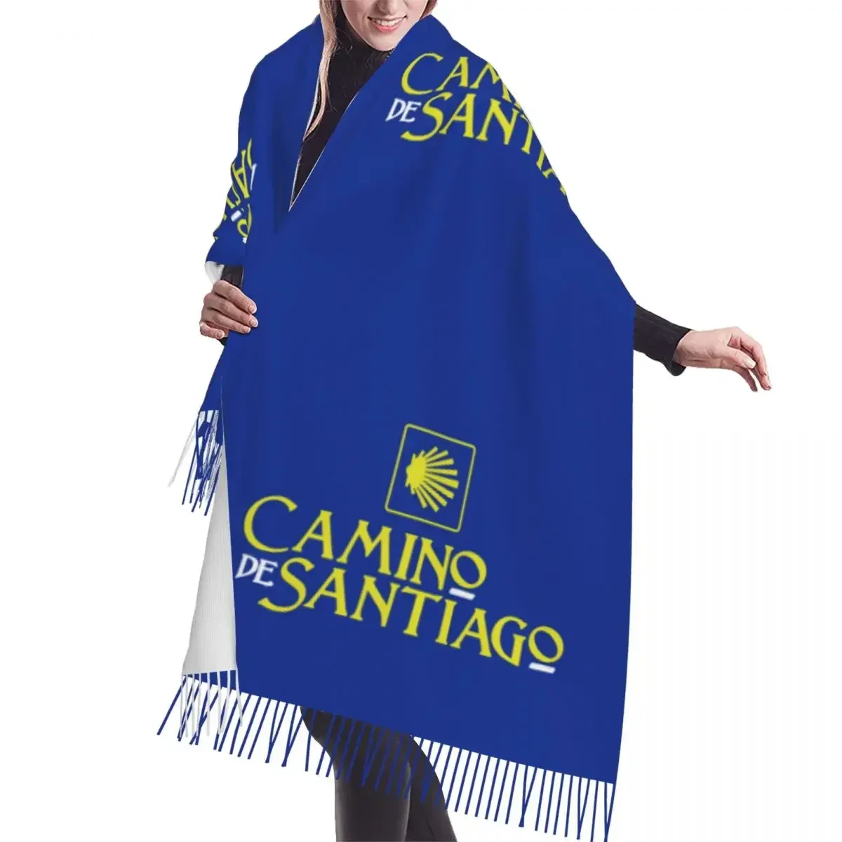 Custom Fashion San Diego Signal Road Tassel Scarf Women Winter Warm Shawl Wrap Ladies Scarves