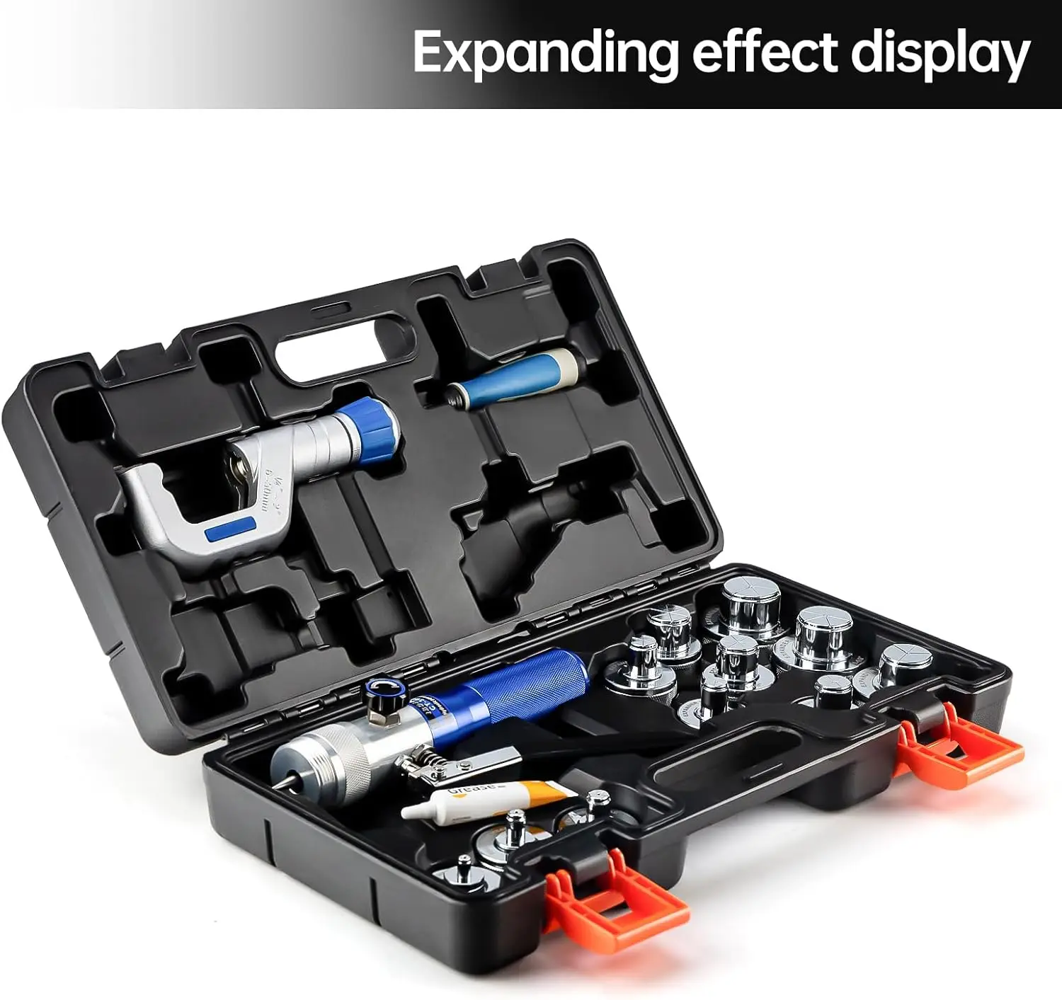 tool kit for copper tubing Expanding 3/8 inch to 1-5/8 inch,with 11PCS Expanding Jaws