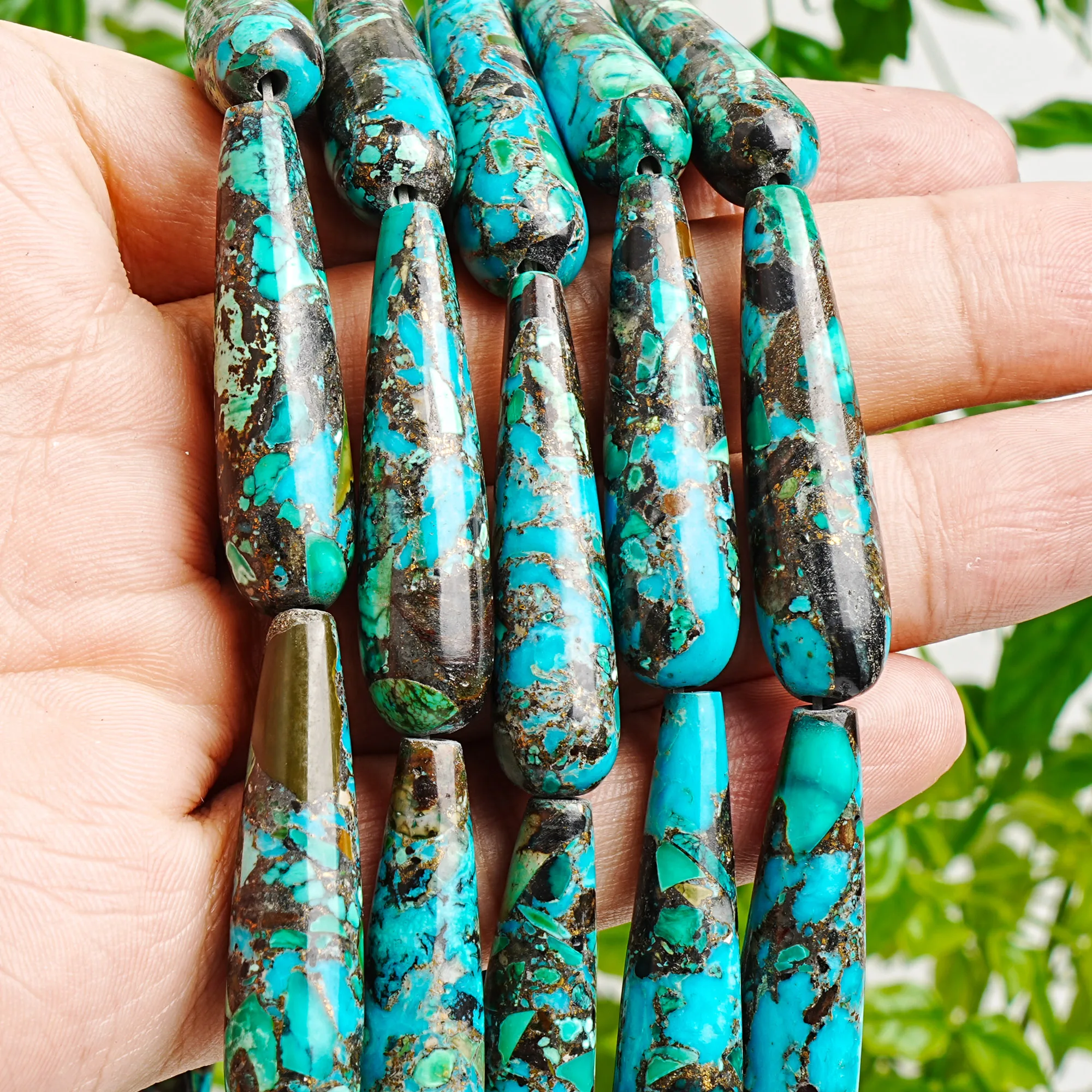 COPPER WIRE TURQUOISE GEMSTONE - Gemstone Bracelet Healing 评论和价格