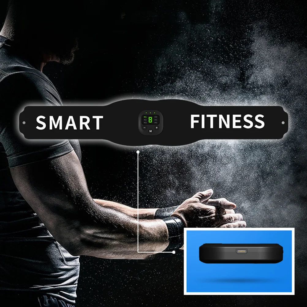 

1Set Fitness Waist Belt USB Charging Abdominal Training Belt Fat Burning Core Workout Durable Smart Fitness Equipment Black