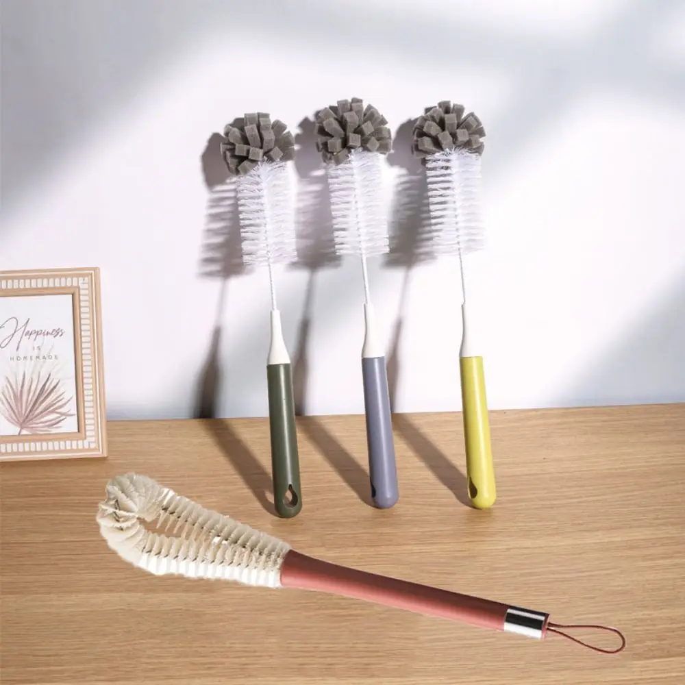 

Multi-functional Glass Cup Washing Brush Portable Anti Slip Handle Milk Bottle Brush Hanging Flexible Wine Brush Home