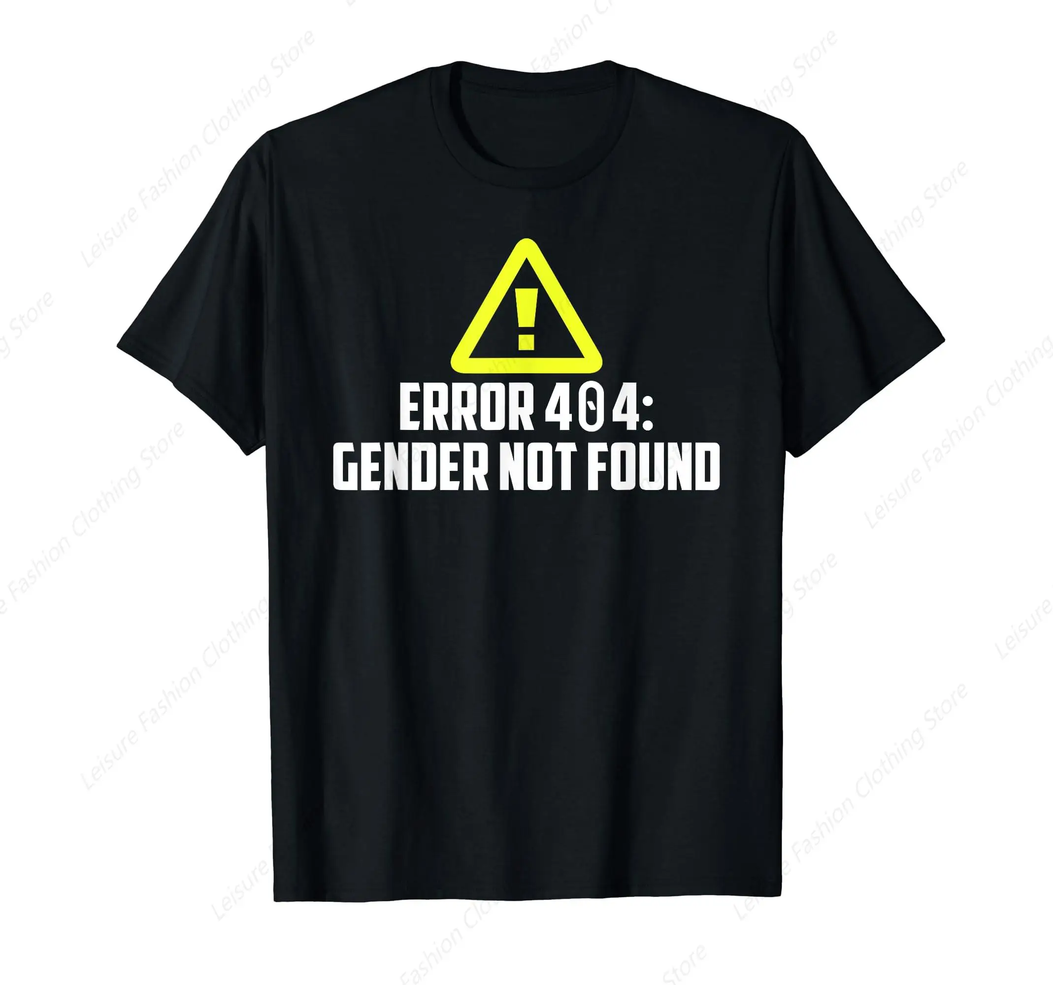 Error 404 Gender Not Found A Gender Pride Non Binary Shirt T-Shirt Short Sleeves Cotton Tee Shirt Leisure Comfortable Tops