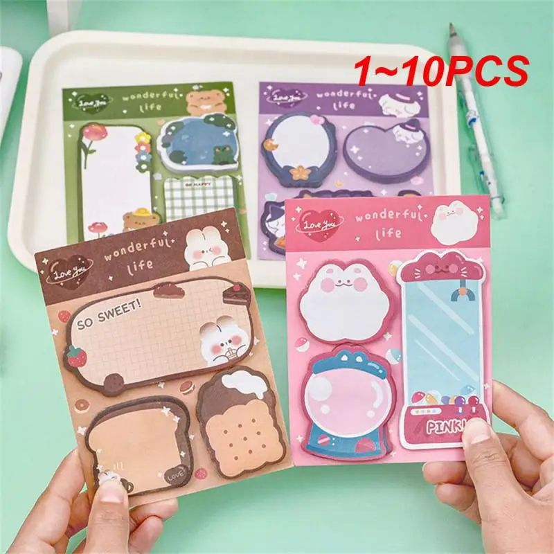 

1~10PCS 60sheets Sticky Notes Cute Cartoon Colorful Memo Pad Ins Kawaii Stationery Posted Tabs Its Memo Message Paper School