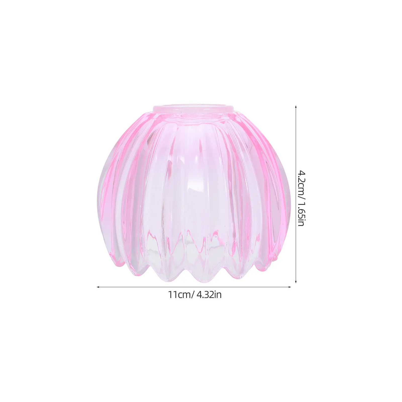 Glass Tulip Lampshade Replacement Transparent Floral Table Lamp Shade 4.2cm Hole for Pendant Light Fixture Living Room Decor