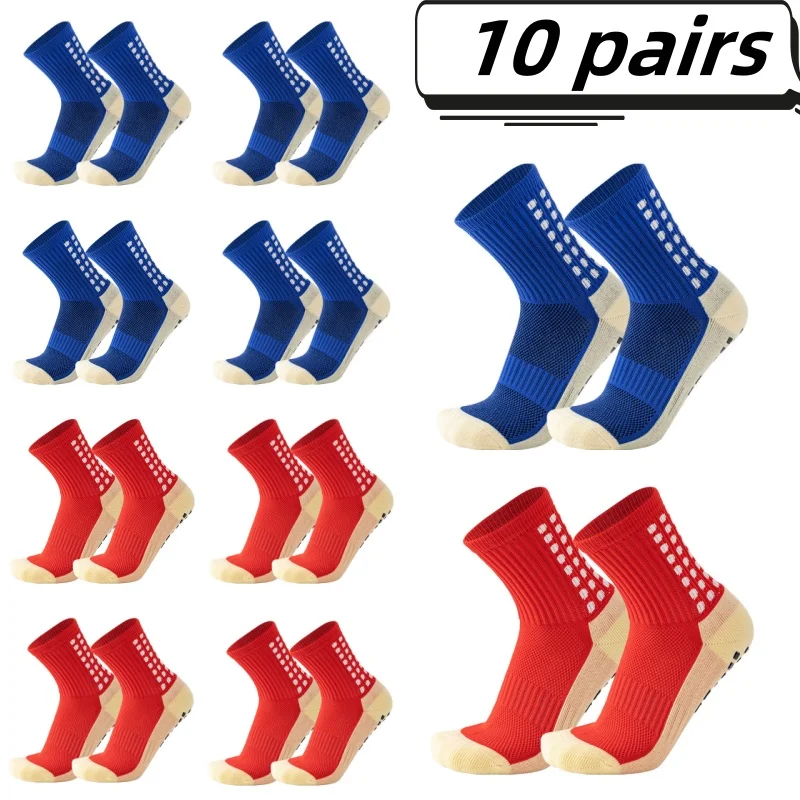 10 пар мужских футбольных носков с нескользящей подушечкой, футбольные баскетбольные носки