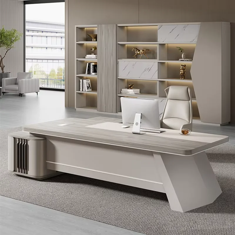 Designer Modern Luxury Office Desk Asthetic Large Standing Computer Desks Manager Organizer L Shaped Scrivania Furniture