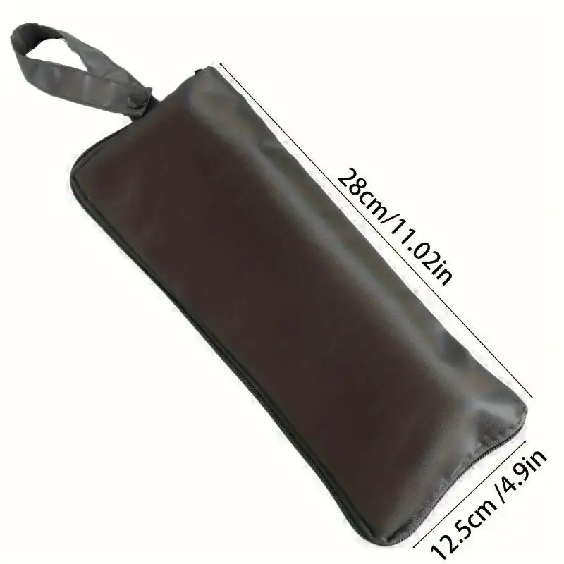 Microfiber Umbrella Storage Bag, Black Folding Umbrella Carrier With Handle And Hanging Loop, Hand Washable - view 3