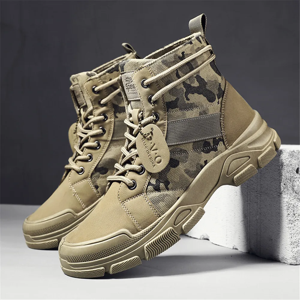 Brand Mens Hiking Boots Versatile Anti-slip Wear-resistant Soft Bottom Combat Boot Outdoor Breathable Commuting Camouflage Boots