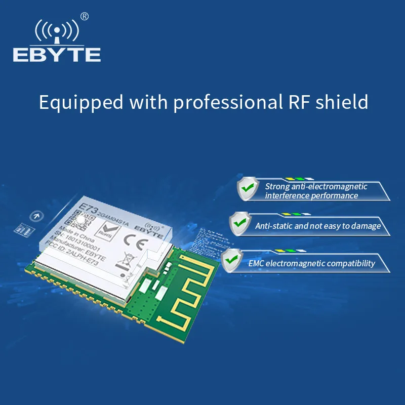 Módulo sem fio CDEBYTE BLE Mesh, baixo consumo de energia, tamanho pequeno, IPEX, SMD, BLE, Zigbee, BLE5.1, 5.0, NRF52840, NRF52833