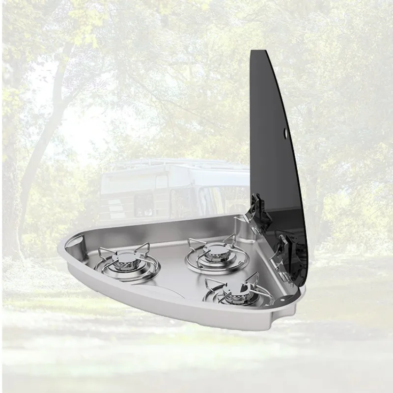 

High Efficiency And Energy Saving RV Three-head Gas Stove With Tempered Glass Cover RV Stove