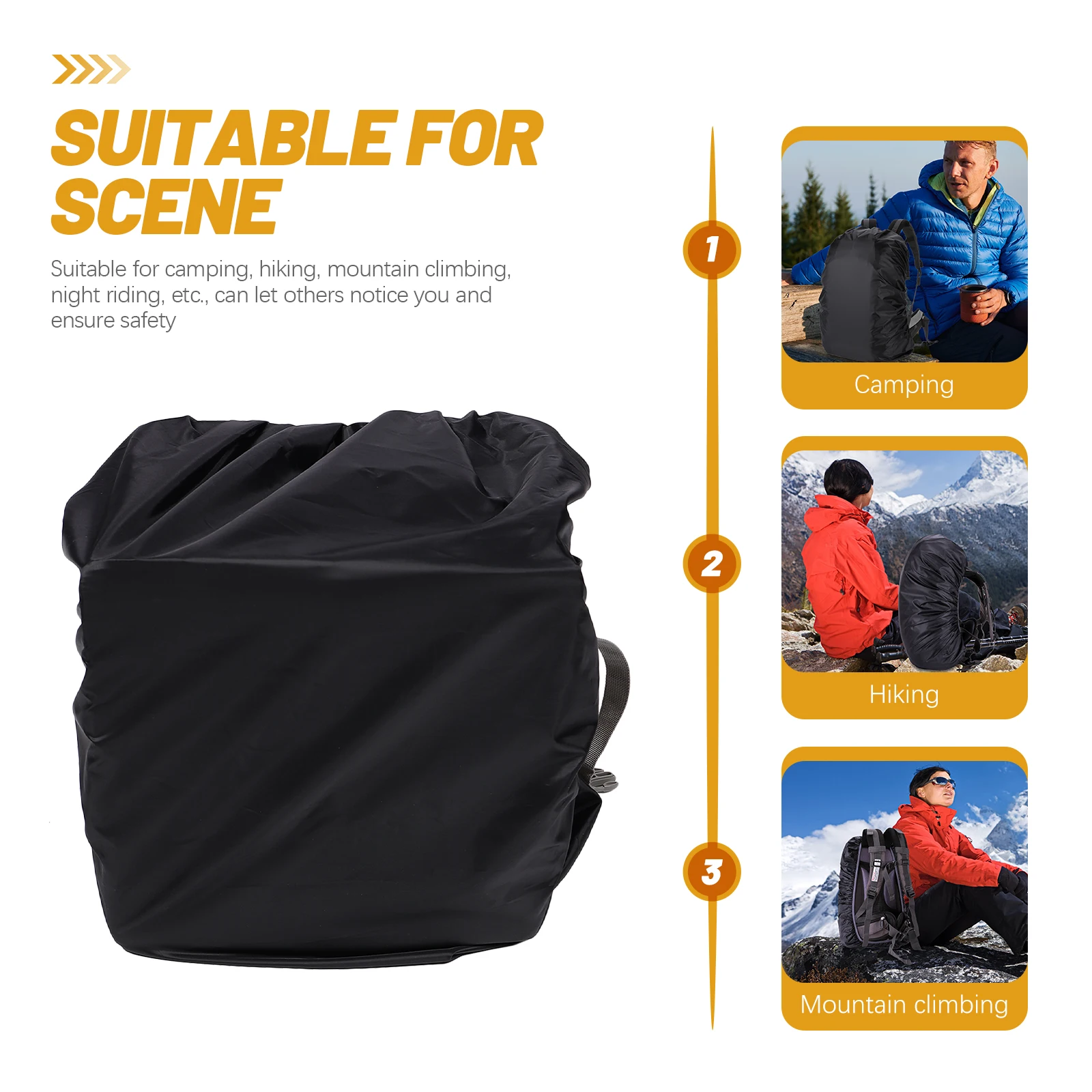 

Backpack Rain Cover Waterproof 45L Black Double Buckles Foldable for Hiking Camping Bicycling Outdoor Protection Dust Proof