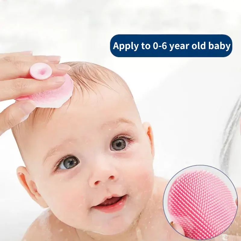 Silicone Shampoo Brush for Baby Infant Bathing Soft Silicone Boys Kids Shower Brush Head Hair Washing Massage Brushes Wipe Comb