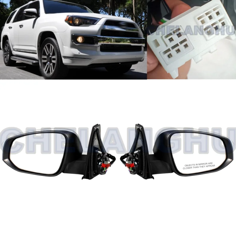 

Mirror Assembly For Toyota 4 Runner 2014 2015 2016 2017 2021 Pair Left+Right 9Pins Pearl White Heated Power Adjust Power Fold