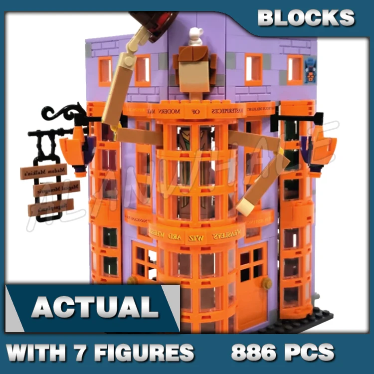 886pcs Magical World of Wizards 2-level Family��s Joke Shop Owl Post 10910 Building Blocks Toy Compatible With Model