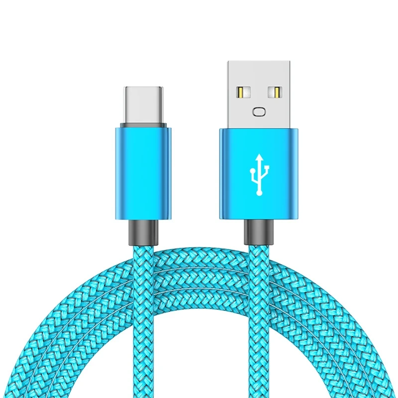 Nylon-Datenkabel, schnelles Ladegerät, USB-A-auf-Typ-C-Ladekabel für Huawei, Samsung, Android-Handys, Typ-C-Ladegerät, 1 m, 2 m, 3 m