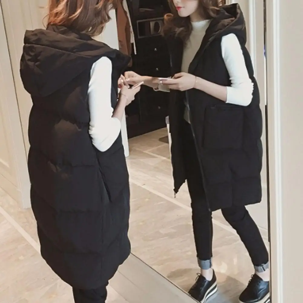 Lightweight Women Vest Stylish Women's Hooded Sleeveless Vest Coat with Pockets Autumn Winter Fashion