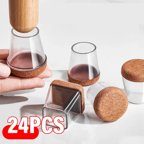 Thicked Anti-Slip Chair Leg Protector Wear-resistant Furniture Pads Scratch-proof Floor Protector Silicone Felt Table Leg Caps
