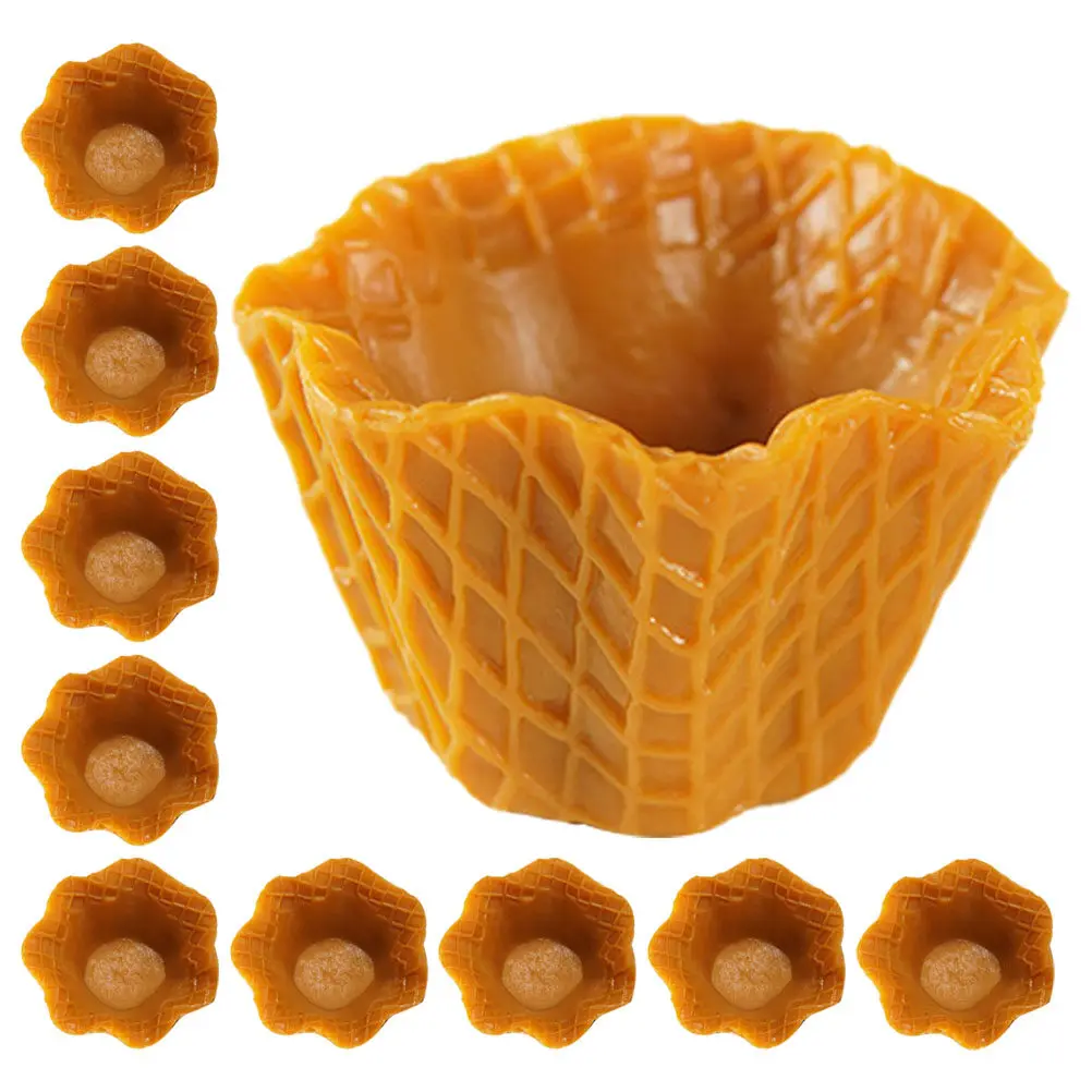 

10pcs Mini Ice Cream Cone Charm For Diy Craft Accessories Decor Cute Phone Case Charm Wear Resistant Pvc Material