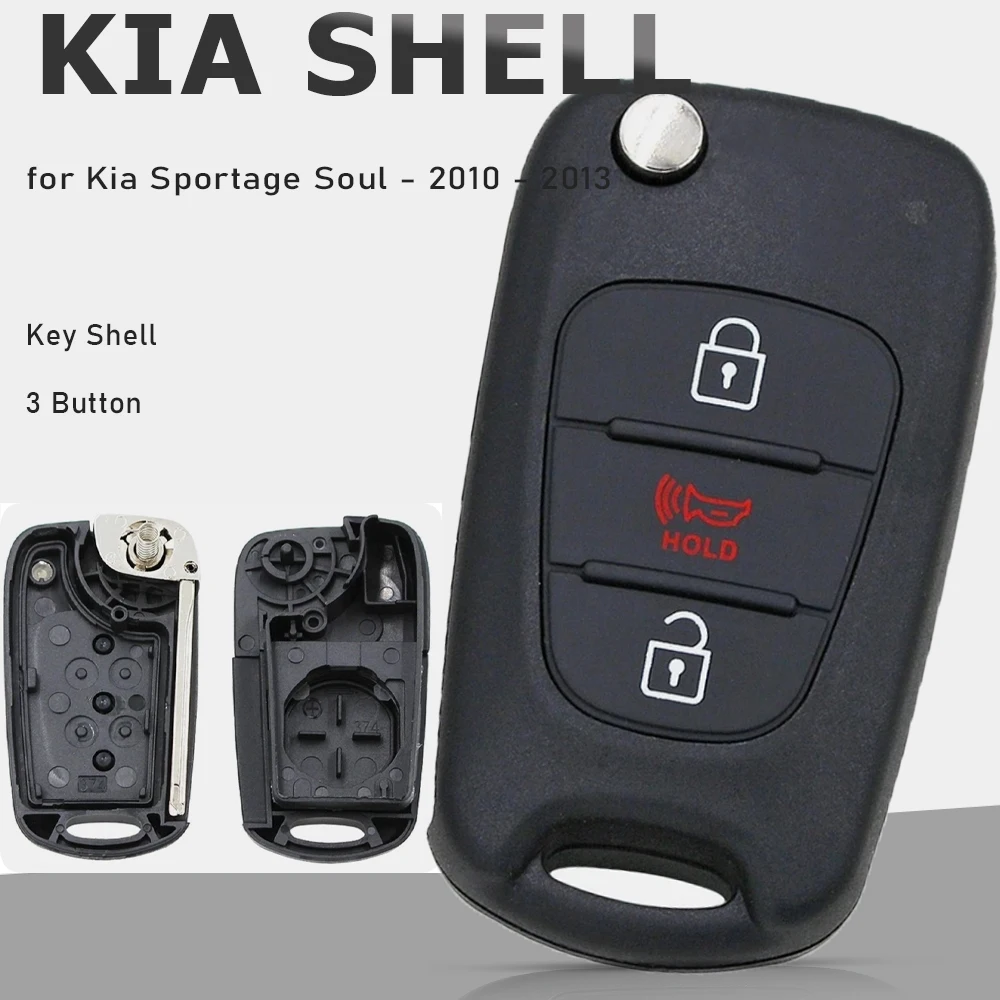 KEYECU Ersatz-3-Tasten für Kia Sportage Soul – 2010 2011 2012 2013 Fernschlüsselgehäuse