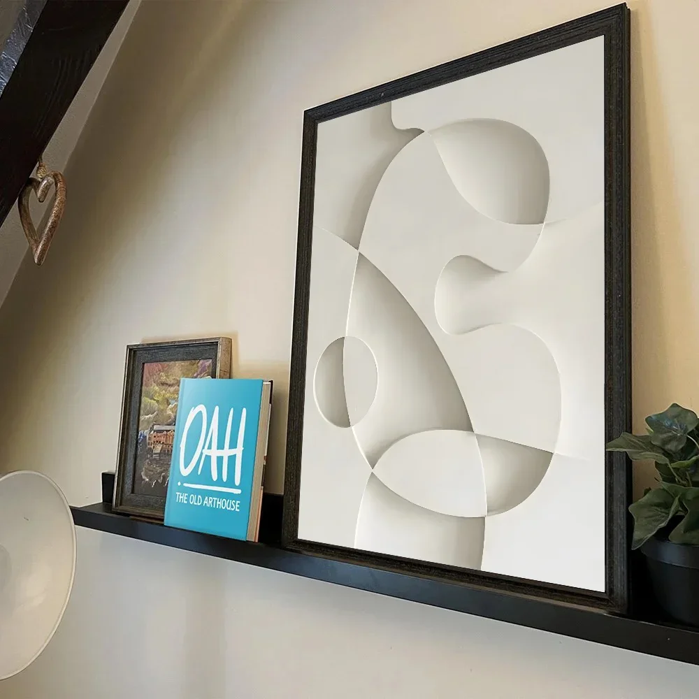 الطباعة التجريدية أبيض وأسود ثلاثية الأبعاد الملمس غير النظامية ملصق ذاتية اللصق الفن ورقة مقاومة للماء ملصق جدار ديكور