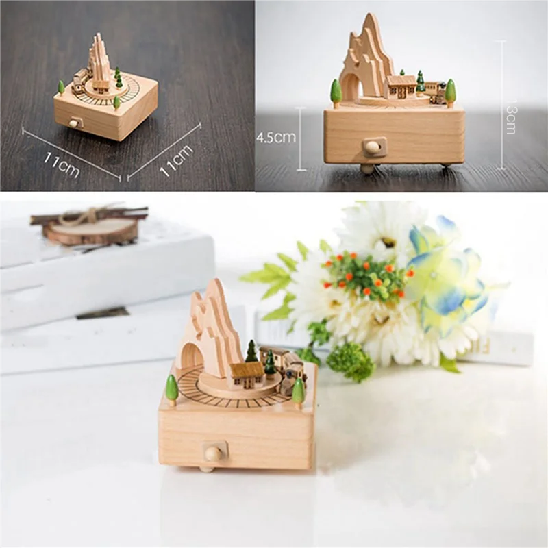 

KYCOR-Wooden Musical Box Featuring Mountain Tunnel & 45X100cm Magnetic Chalkboard Wall Stickers Children Chalk Drawing Note