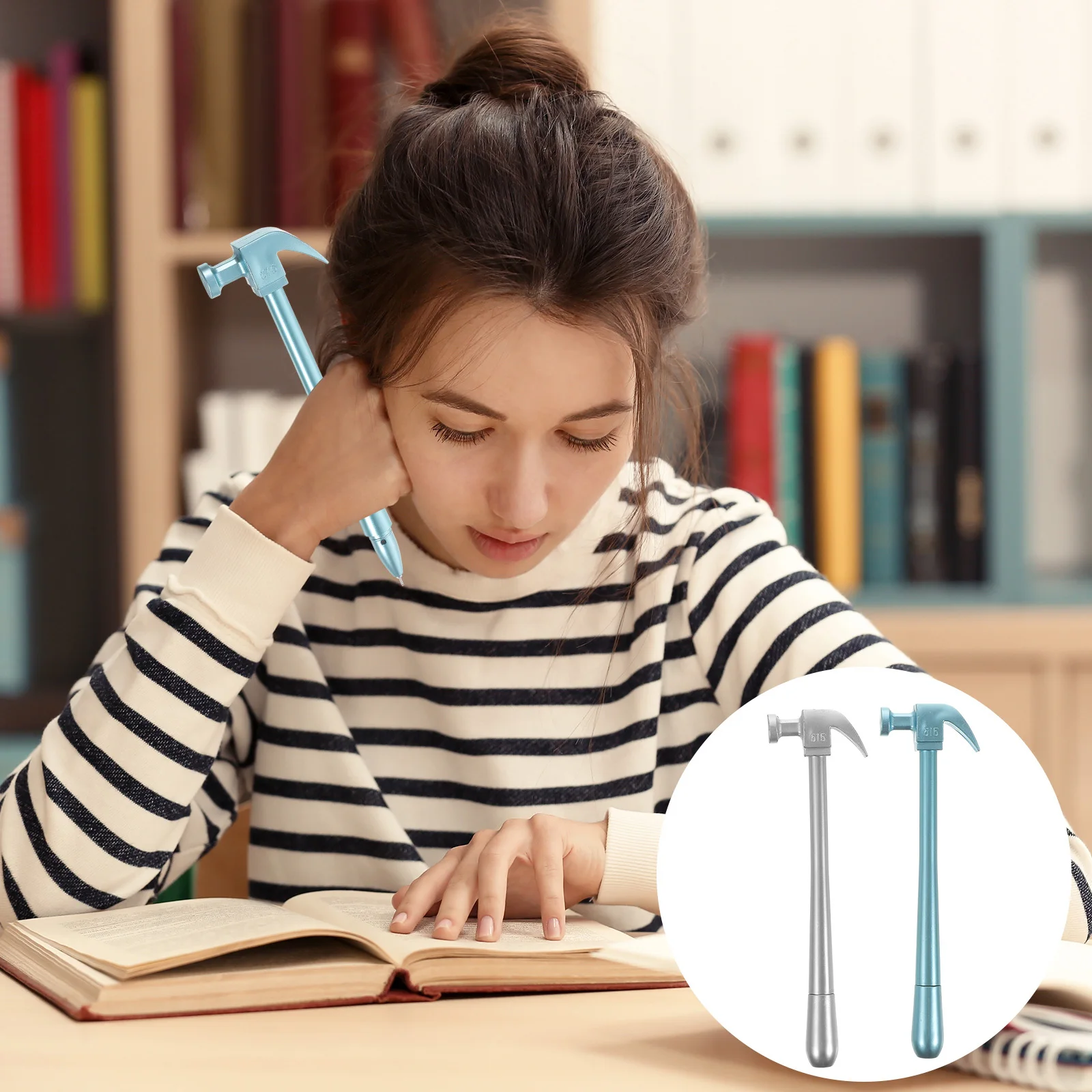 12 قطعة أقلام حبر جل على شكل مطرقة لكتابة مكتب المدرسة استخدام القرطاسية الطلاب هدية الأقلام السائبة هدايا الحفلات