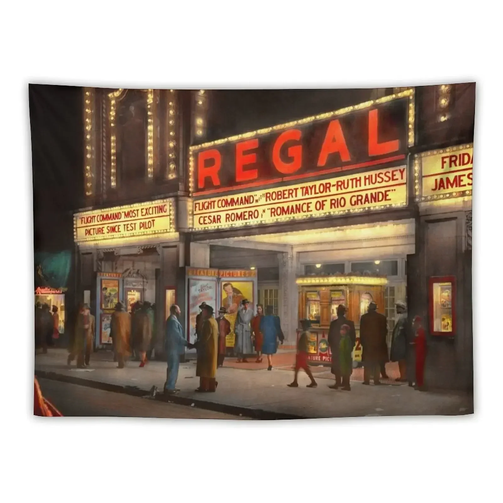 City - Chicago IL - Nightlife at the Regal Theater 1941 Tapestry Bed Room Decoration Wallpaper Custom Tapestry